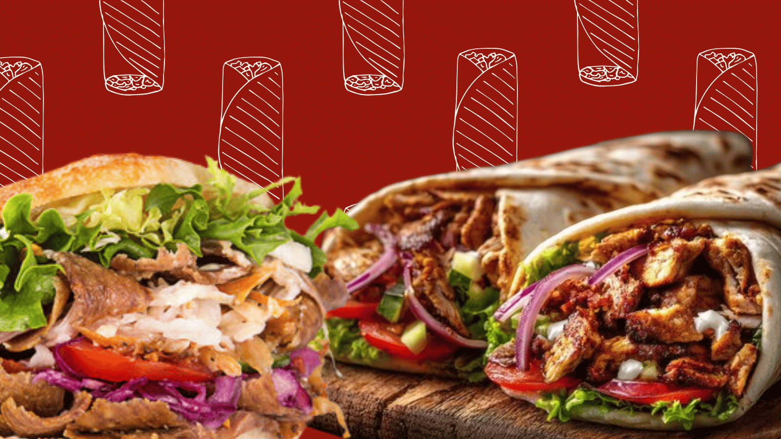 HELLO SAJID, KEBAB, PIZZA, BURGER, GRILL. banner